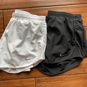 White and Black Nike Dri-Fit Shorts